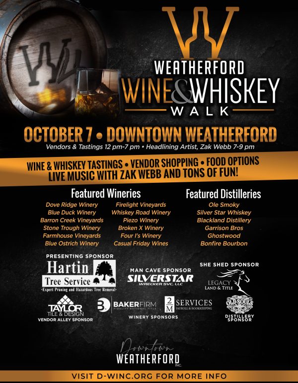 Weatherford Wine & Whiskey Walk Downtown Weatherford